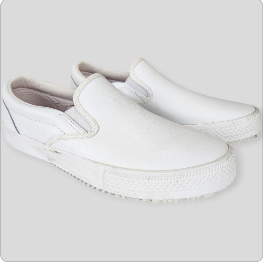 Skechers Work White Slip-On Loafers with Minimalist Design and Comfortable Fit